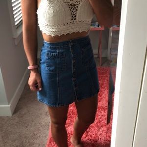 Jean button up skirt